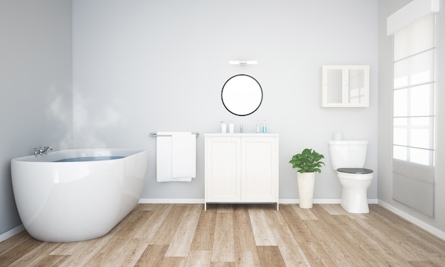 Bathroom with grey wall