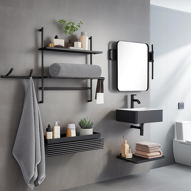 a bathroom with a shelf that says quot bathroom quot