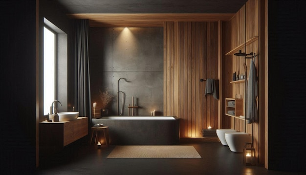 a bathroom with a tub tub and a bathtub