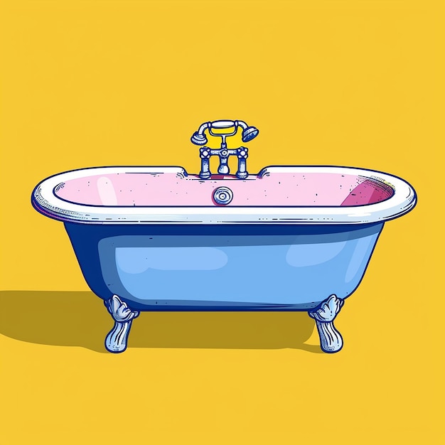 Photo bathtub cartoon vector icon