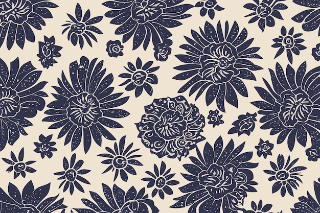 batik floral flower pattern vector background texture