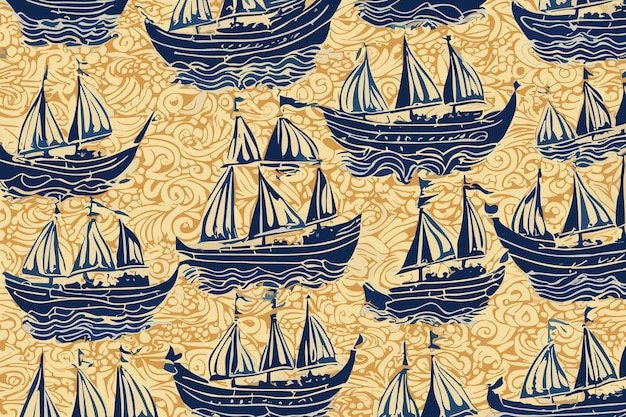 batik ship pattern vector background texture