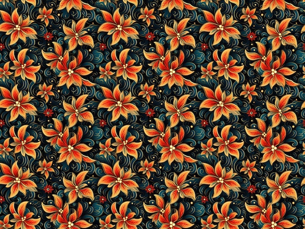 Batik traditional textured seamless pattern