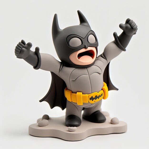 Photo a batman figurine is posed on a white surface