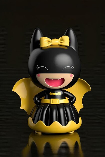 Photo a batman figurine with a yellow bow on its head