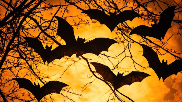 Photo bats are being flown in the sunset and the silhouette of them is called bat bat