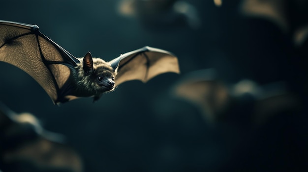 Photo bats in flight exploring the mysterious world of nocturnal creatures