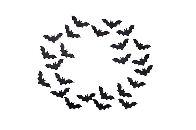 bats on a white background halloween concept