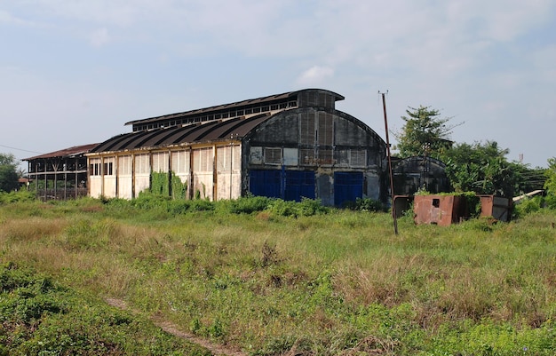 Battambang Cambodia 12062013 The destroyed building of the railway depot