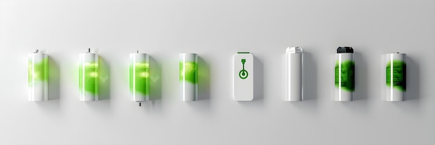 Battery Concept Illustration Visualizing Energy Levels from Empty to Full with Gradient Colors