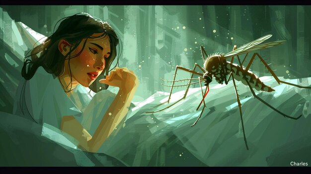 The Battle Against Malaria An Artistic Depiction of Fear and Resilience