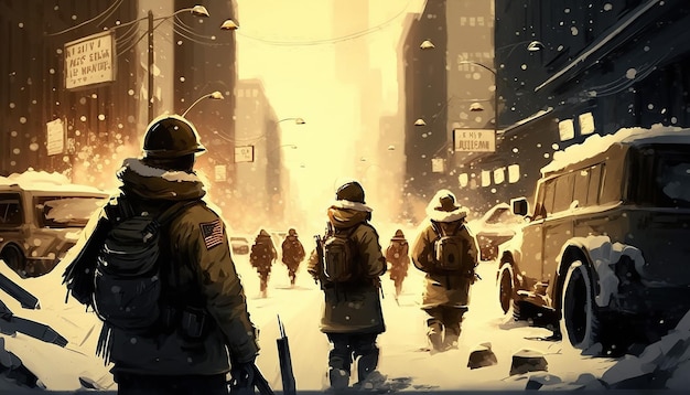 Battle in the Frozen Wasteland AI Generated Warfare Brings Soldiers Face to Face with the Enemy