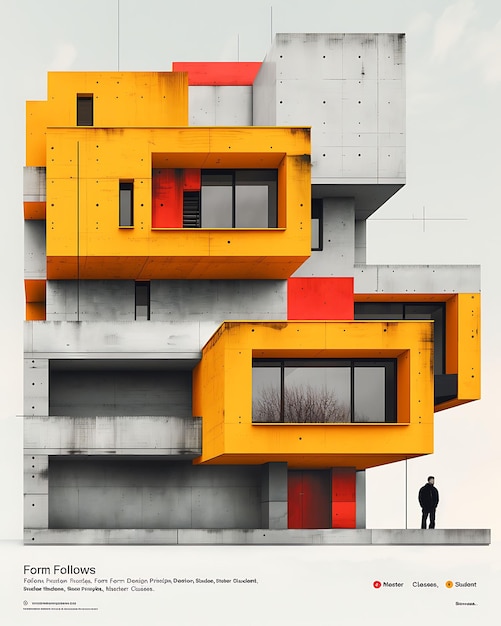 Bauhaus Inspired Building With Kinetic Typography Modular Gr Unique Architecture Idea Designs