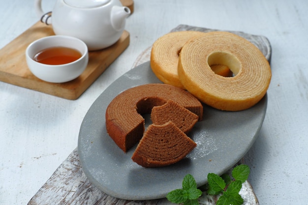 Baumkuchen or tree cake or log cake is a typical german,and also popular in japan as a sweet desser