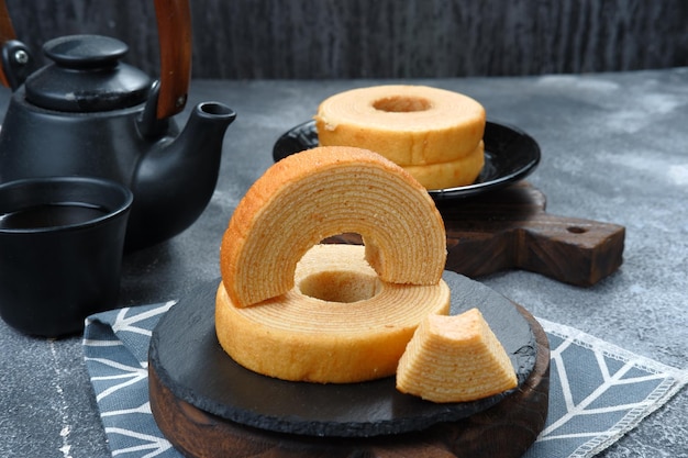 Baumkuchen or tree cake or log cake is a typical german,also popular in japan as a sweet dessert