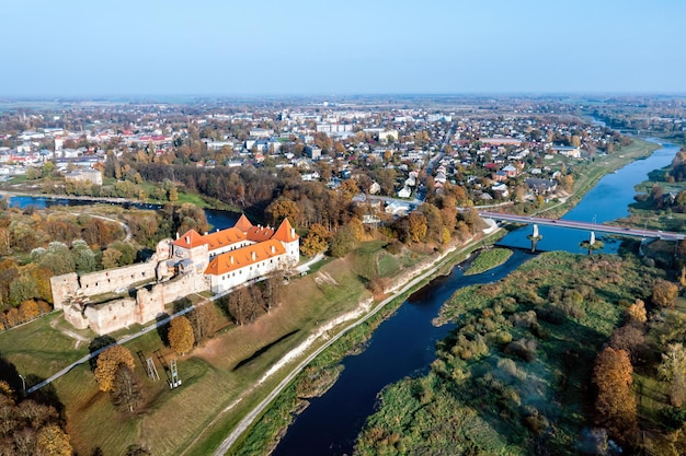 Bauska Medieval Castle complex from aboveBauska Latvia