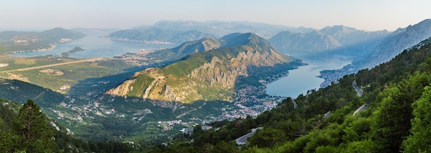 Bay of Kotor summer morning view Montenegro