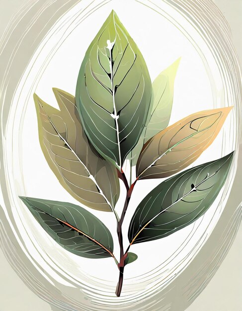 Bay laurel tree illustration