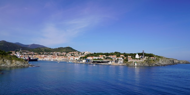 bay site sea mediterranean at Port-Vendres in french Occitanie south france