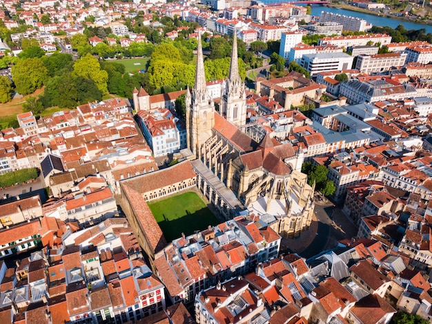 Bayonne aerial panoramic view France