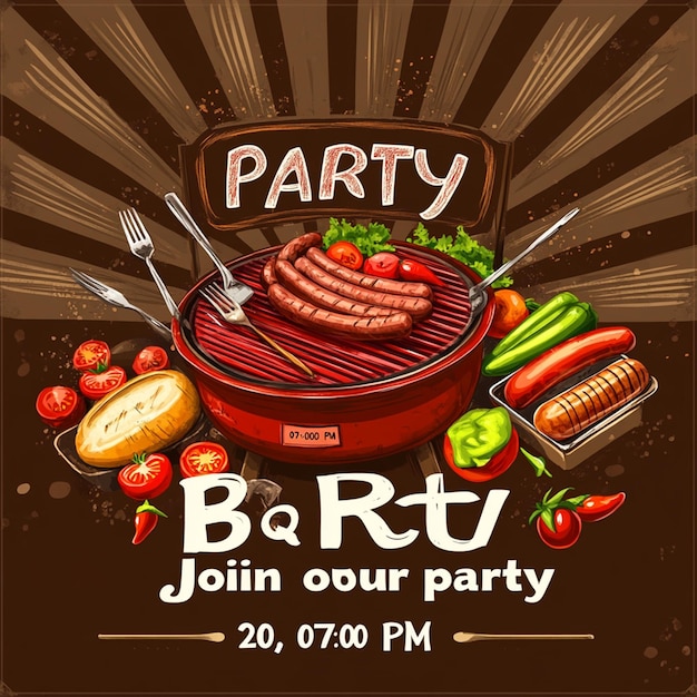 Photo bbq party poster