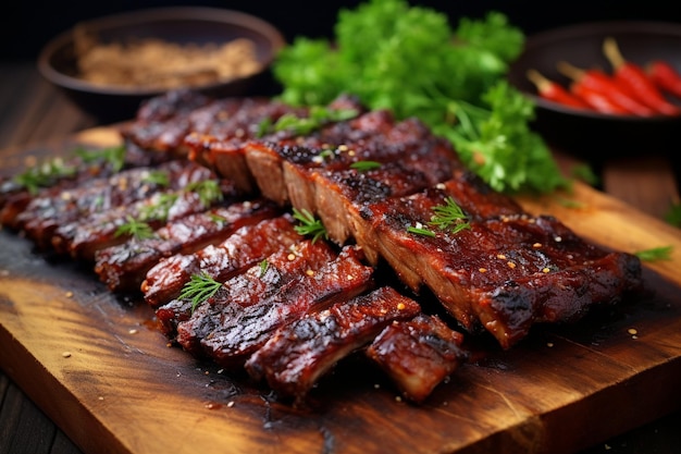 Bbq ribs meat steak