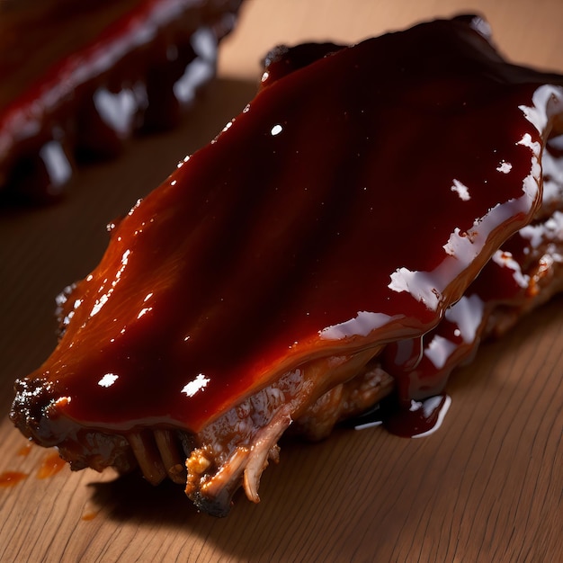 Bbq ribs with bbq sauce on the side