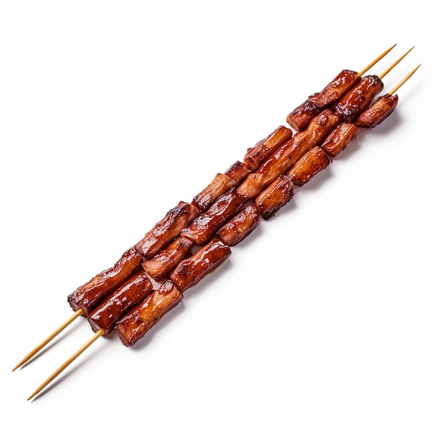 Photo bbq stick elevation view isolated on clear background