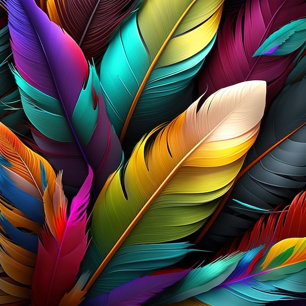 Bbrightly colored feathers Generative AI technology