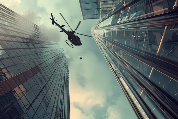 Be captivated by the image of a helicopter in midh generative ai