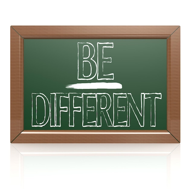 Be Different written with chalk on blackboard