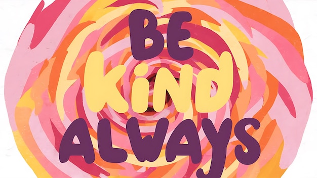 Photo be kind always colorful background and text tshirt design motivational quote illustration typography