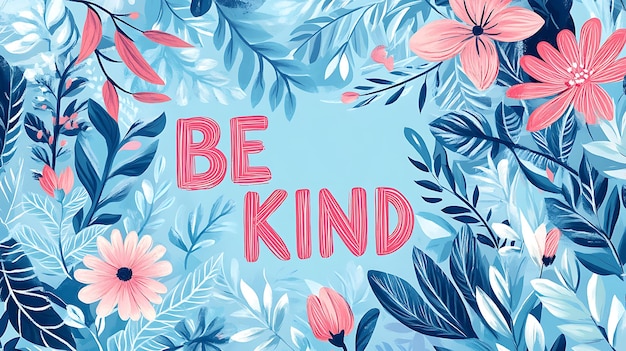 Photo be kind text blue wallpaper