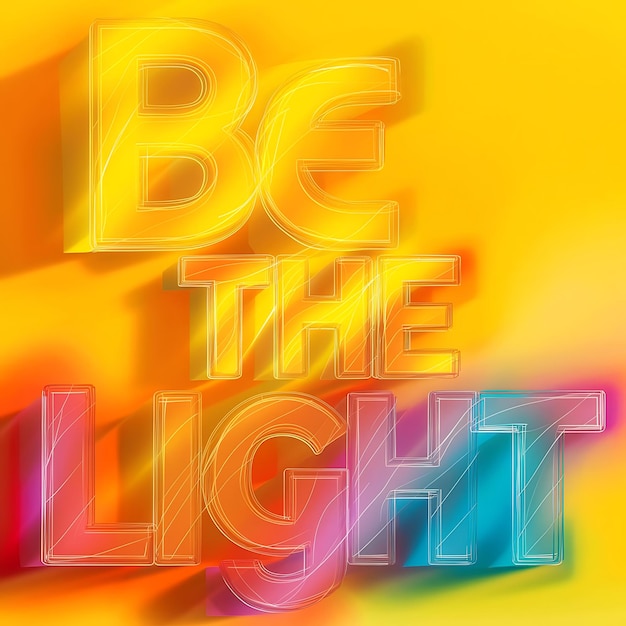 Be the Light colorful background and text Tshirt Design Motivational Quote Illustration Typography