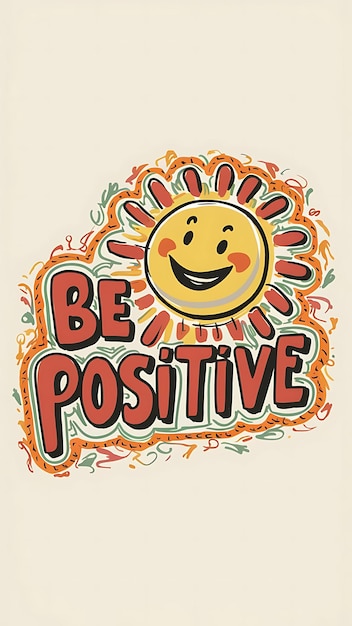 Be Positive Tshirt Design Motivational Quote IllustartionTypography