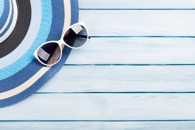 Beach accessories Hat and sunglasses