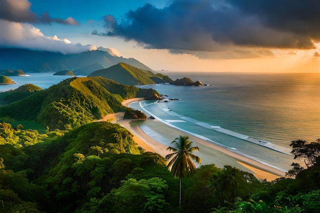 A beach in the amazon rainforest