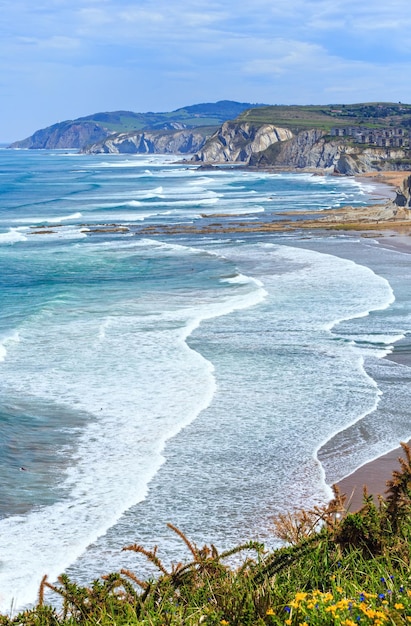 Beach Azkorri or Gorrondatxe in Getxo town, Biscay, Basque Country (Spain).