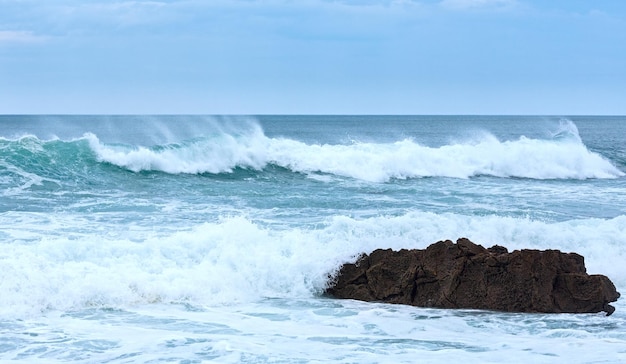 Beach Azkorri or Gorrondatxe in Getxo town, Biscay, Basque Country (Spain).