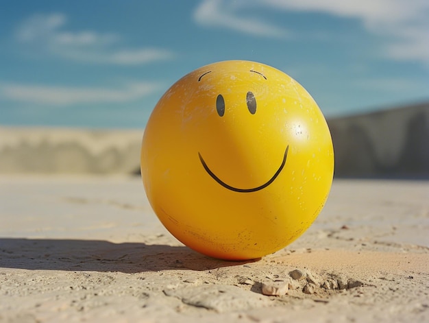 Beach ball with smiley face