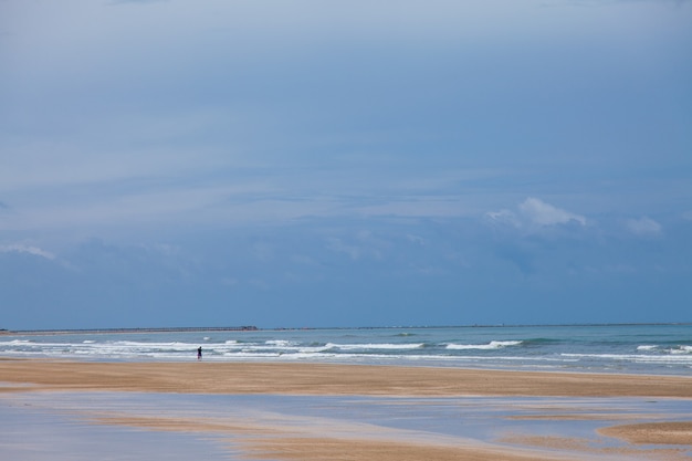 Beach and blue sky, Sea and sky.