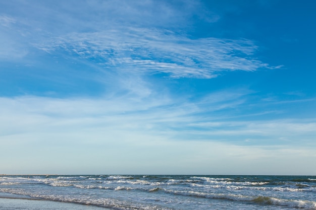 Beach and blue sky, Sea and sky.