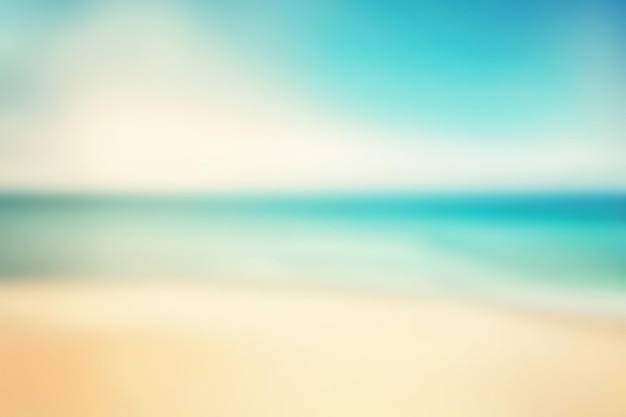 Photo beach blur background blurred summer beach with sunset sky and cloud abstract background