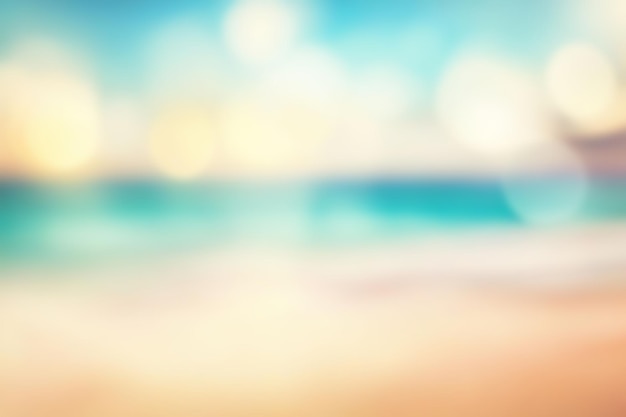 Photo beach blur background blurred summer beach with sunset sky and cloud abstract background