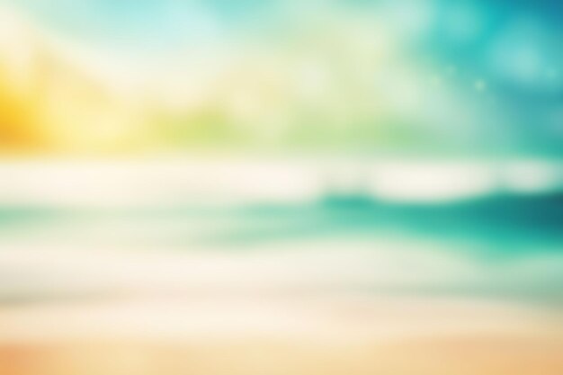 Photo beach blur background blurred summer beach with sunset sky and cloud abstract background