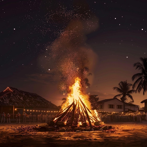 Beach Bonfire Celebration at Dia de Sao Joao Festival