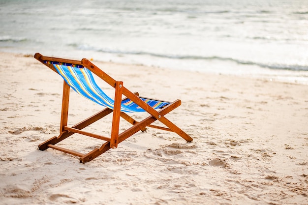 Beach chair on the beach