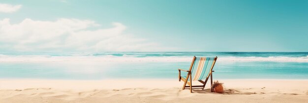 A beach chair on a sunny day