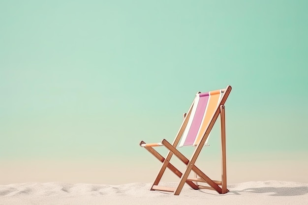 Beach chair on tropical beach Summer vacation concept Generative AI