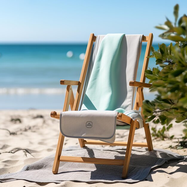 Photo a beach chair with a towel on it